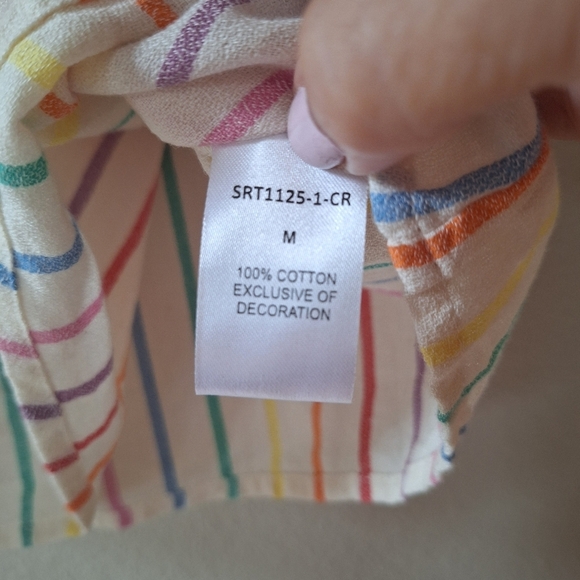 THML Womens Rainbow Striped Flutter Sleeve Lightweight Top Size M - Picture 4 of 6